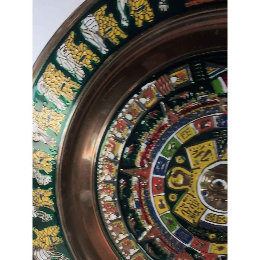 Handcrafted Cancun Mexico Enameled Aztec 11